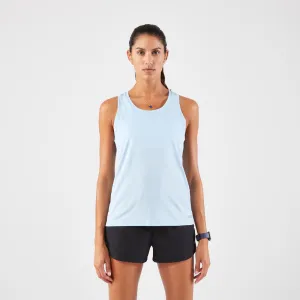Débardeur de running respirant femme - kiprun run 100 bleu ciel