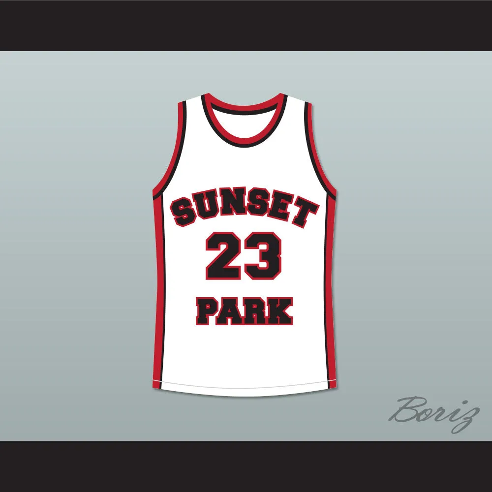 De'aundre Bonds Busy-Bee 23 Sunset Park White Basketball Jersey
