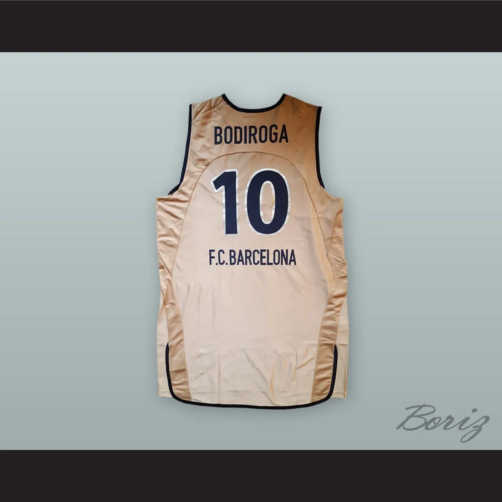 Dejan Bodiroga 10 FC Barcelona Tan Basketball Jersey