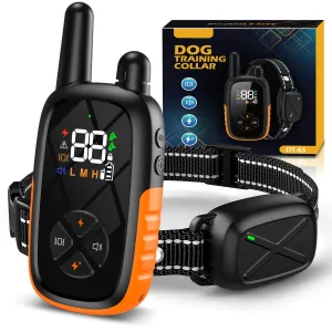 Delupet Dog Shock Collar - Electric Dog Training Collar with Remote Rechargeable E-Collar with 4 Training Modes Security Lock for All Breeds Sizes