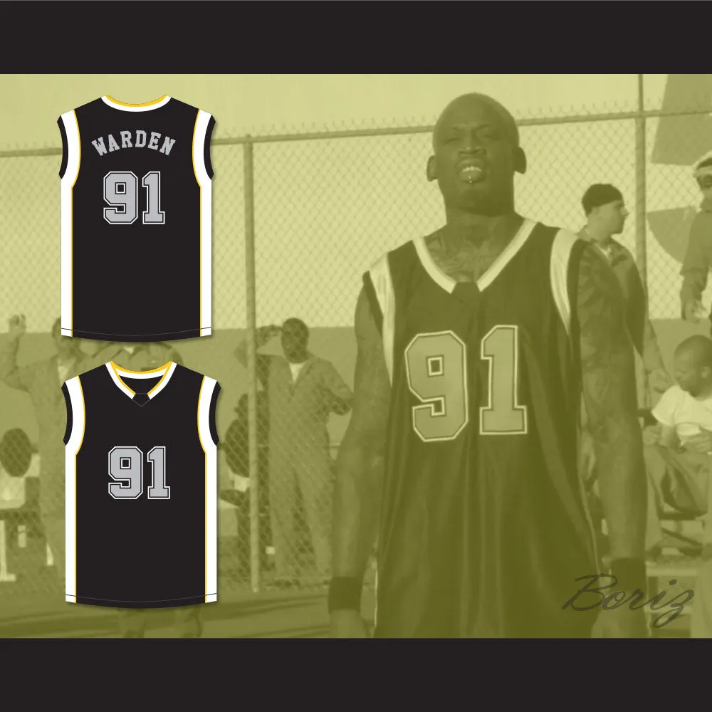 Dennis Rodman Warden 91 Black Basketball Jersey The Comebacks