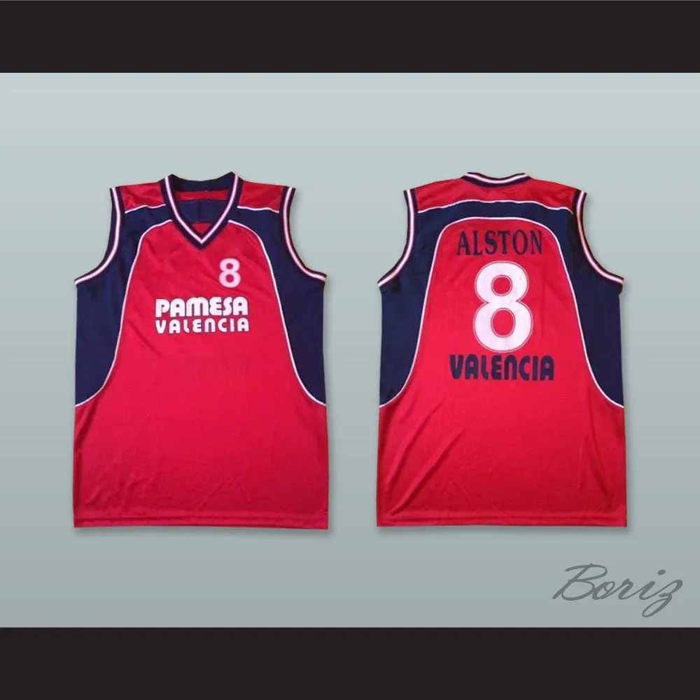 Derrick Alston 8 Pamesa Valencia Red Basketball Jersey