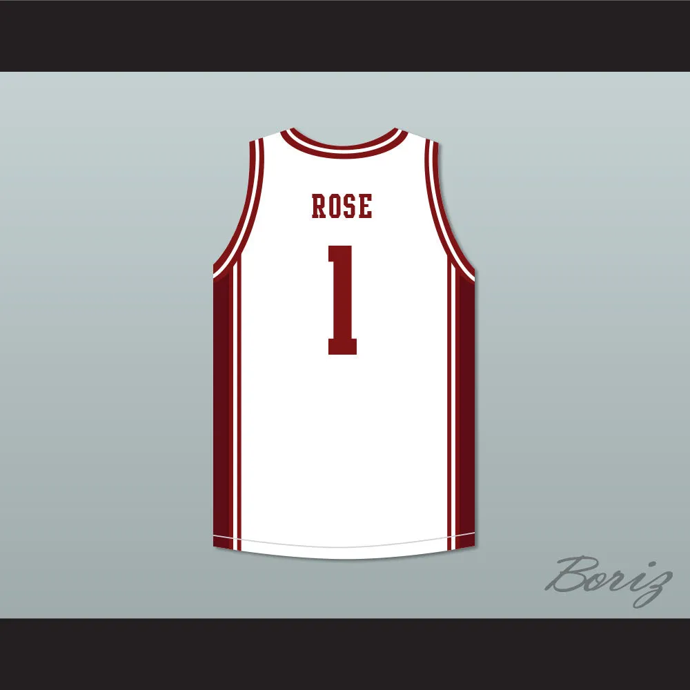 Derrick Rose 1 Mean Streets Express AAU White Basketball Jersey