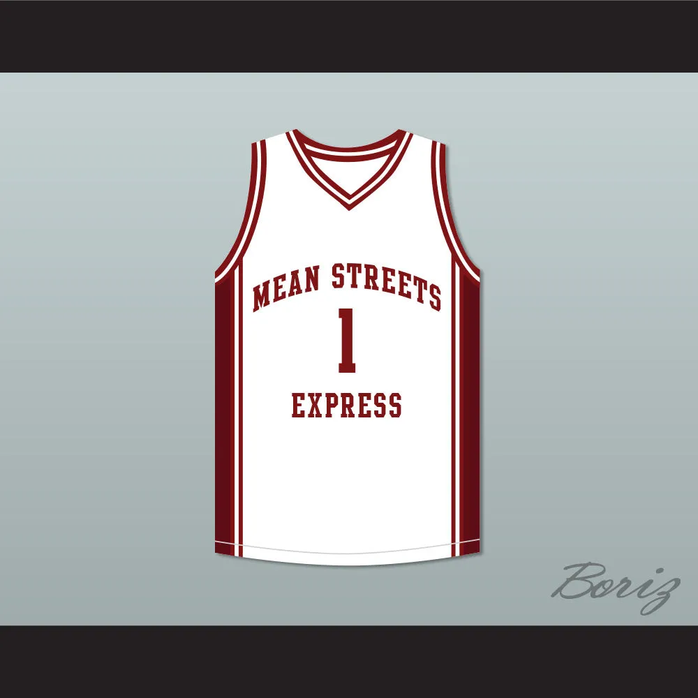 Derrick Rose 1 Mean Streets Express AAU White Basketball Jersey