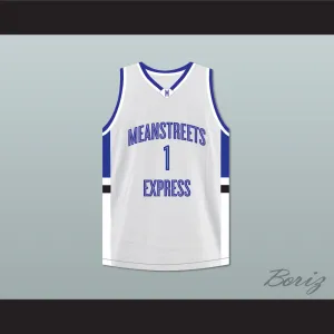 Derrick Rose 1 Mean Streets Express AAU White/Blue Basketball Jersey
