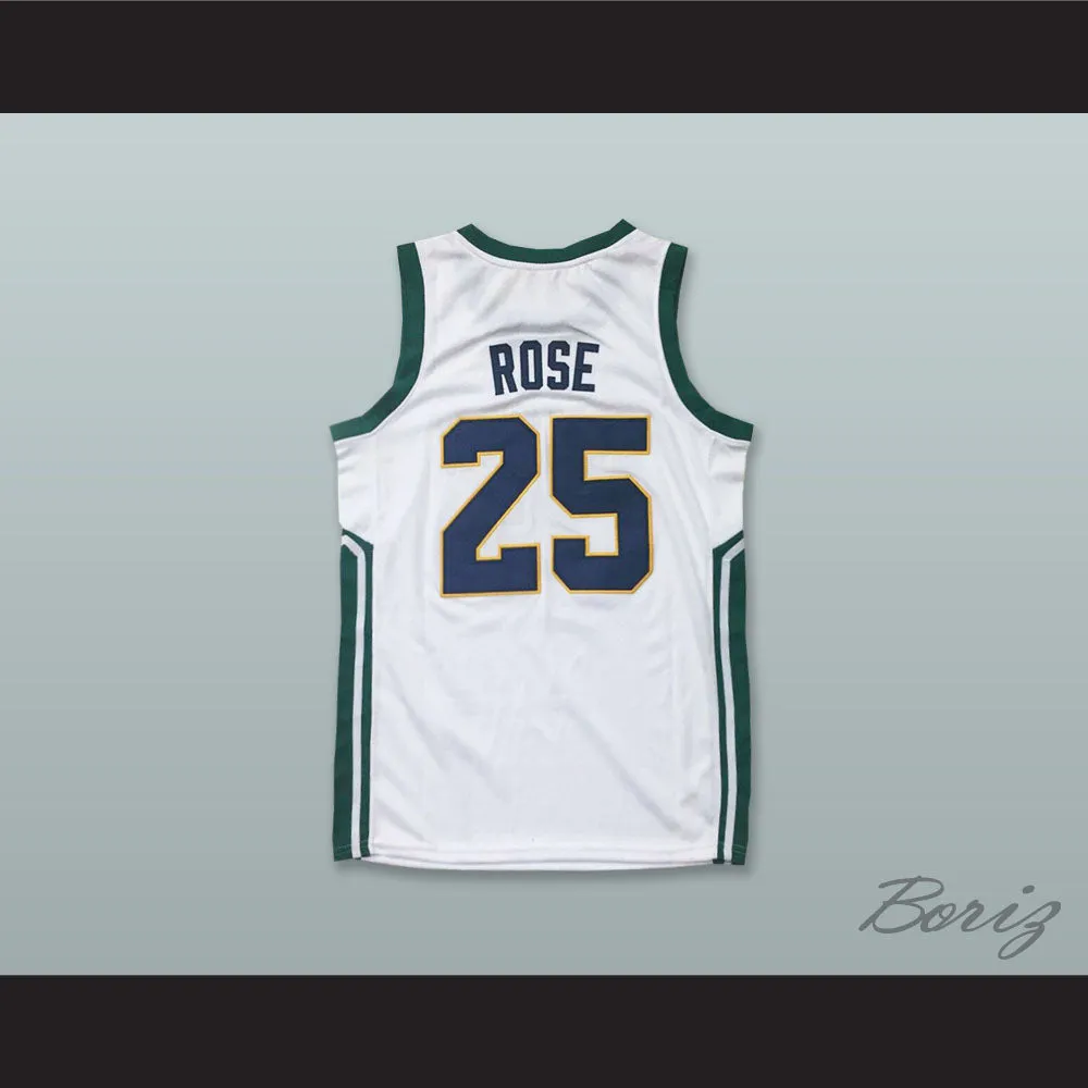 Derrick Rose 25 Simeon Career Academy Wolverines White Basketball Jersey