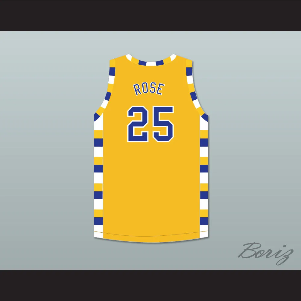 Derrick Rose 25 Simeon Career Academy Wolverines Yellow Gold Basketball Jersey
