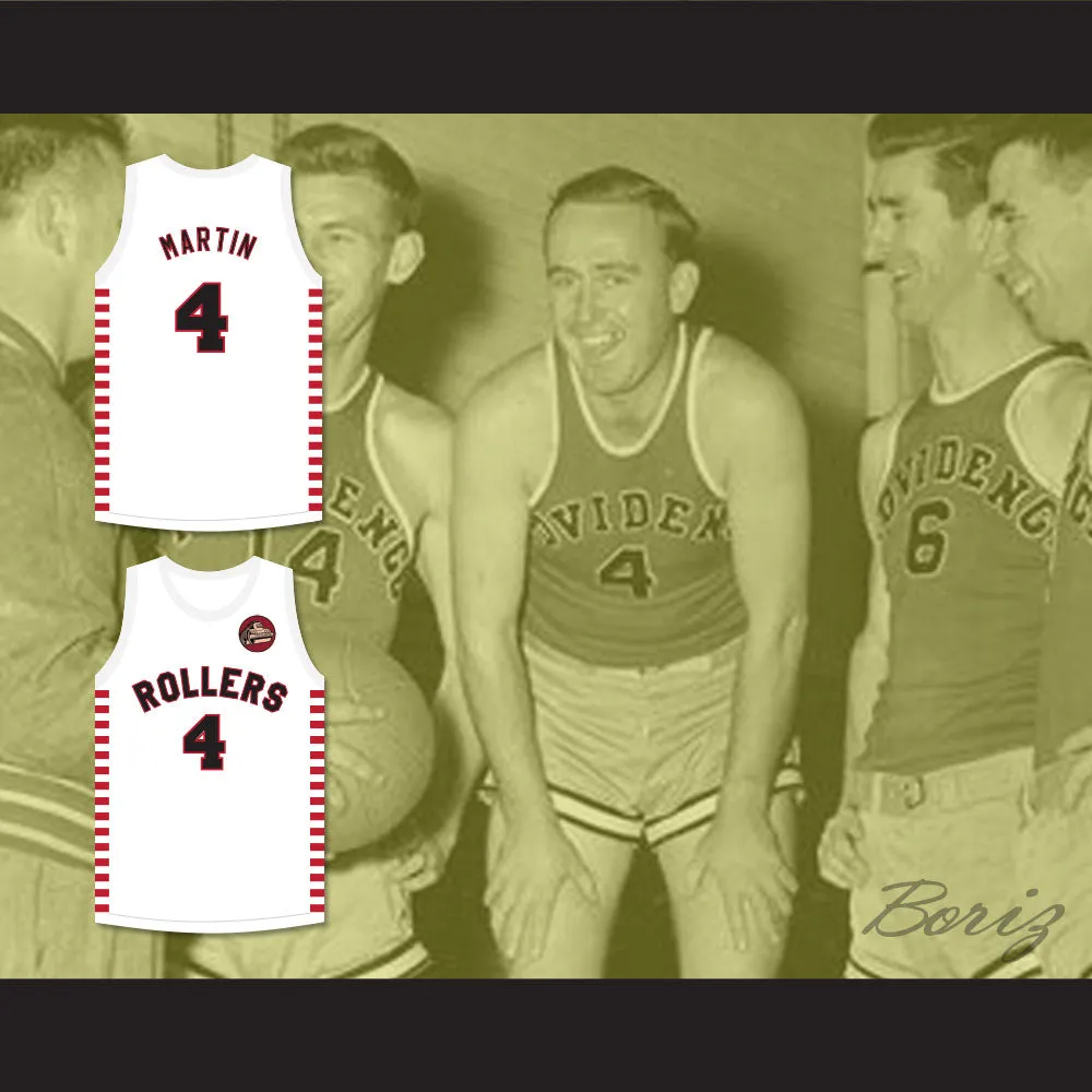 Dino Martin 4 Providence Steamrollers White Basketball Jersey with Patch 1