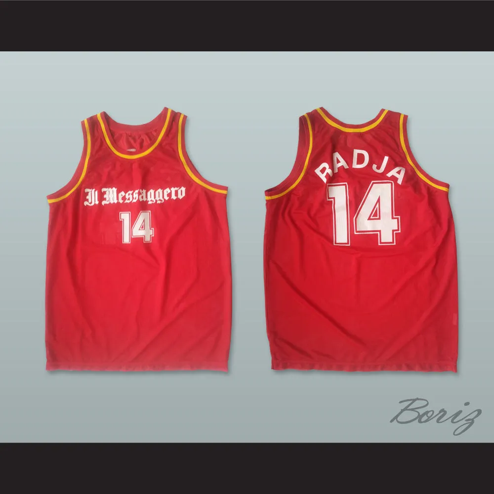 Dino Radja 14 Messaggero Roma Red Basketball Jersey