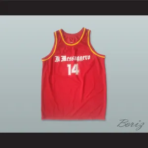Dino Radja 14 Messaggero Roma Red Basketball Jersey