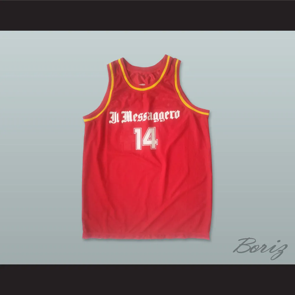 Dino Radja 14 Messaggero Roma Red Basketball Jersey