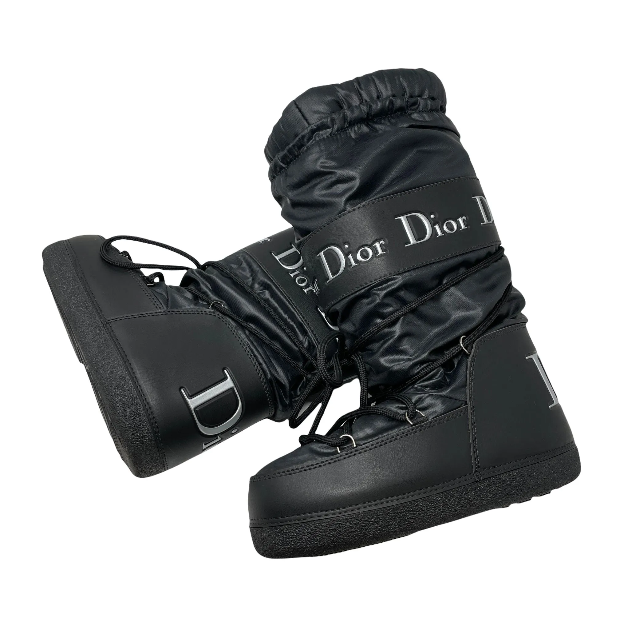 Dior Black Logo Snow Boots