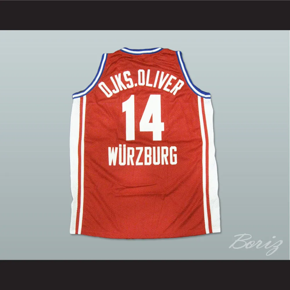 Dirk Nowitzki 14 DJK Wurzburg Red Basketball Jersey