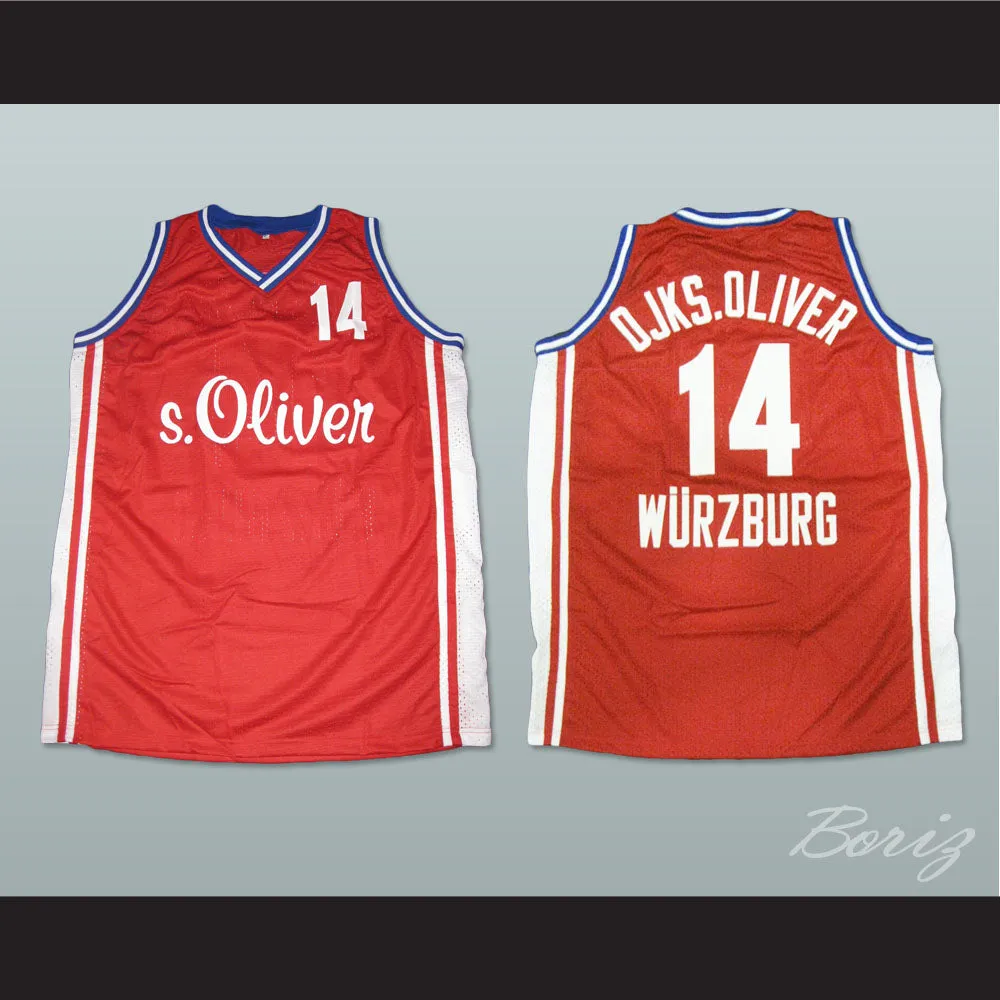 Dirk Nowitzki 14 DJK Wurzburg Red Basketball Jersey