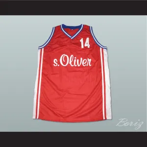 Dirk Nowitzki 14 DJK Wurzburg Red Basketball Jersey