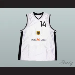 Dirk Nowitzki 14 Germany White Basketball Jersey