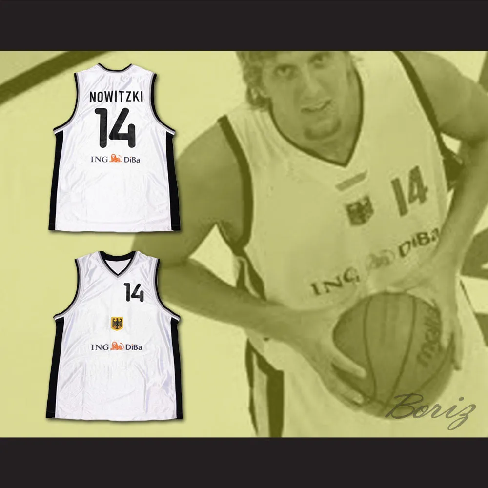 Dirk Nowitzki 14 Germany White Basketball Jersey