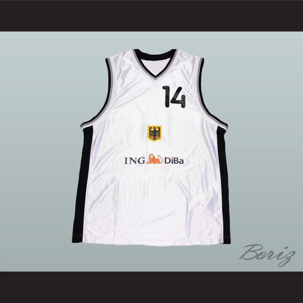 Dirk Nowitzki 14 Germany White Basketball Jersey