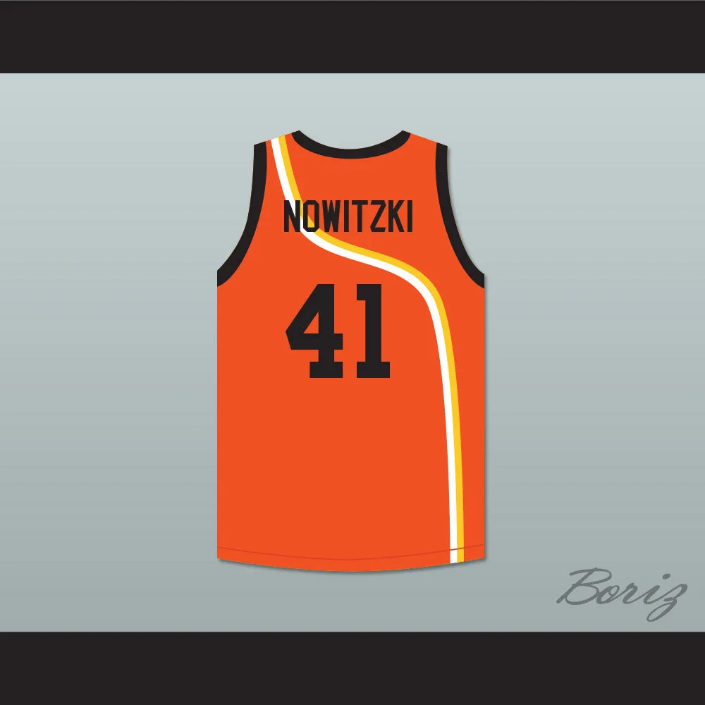 Dirk Nowitzki 41 Roswell Rayguns Orange Basketball Jersey