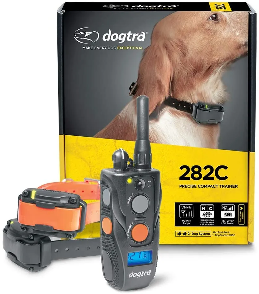 Dogtra 282C Waterproof 127-Level Precise Control LCD Screen ½-Mile 2-Dog Remote Training Dog E-Collar