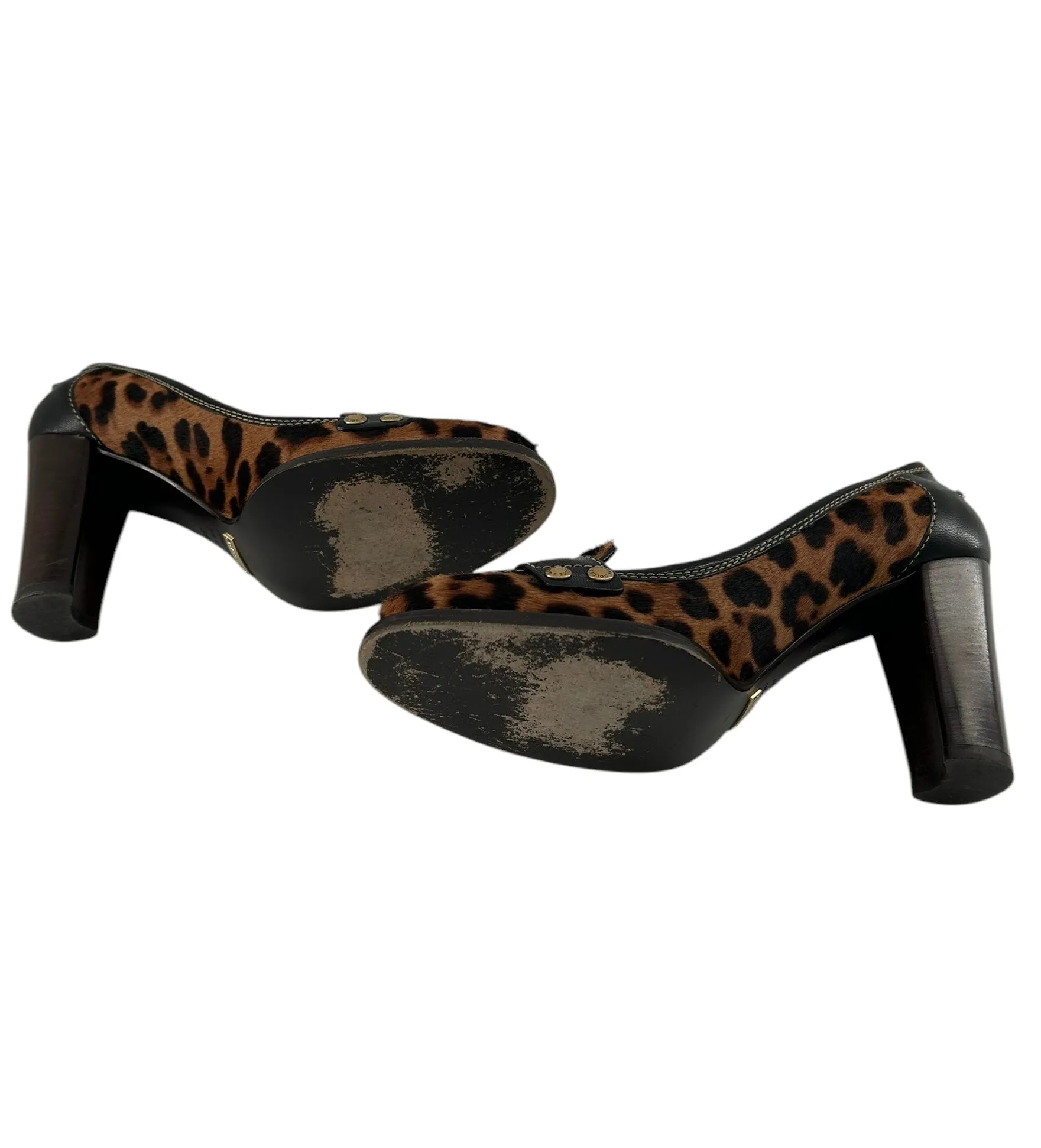 Dolce & Gabbana 2000s Leopard Print Pony Hair Pumps, size 39