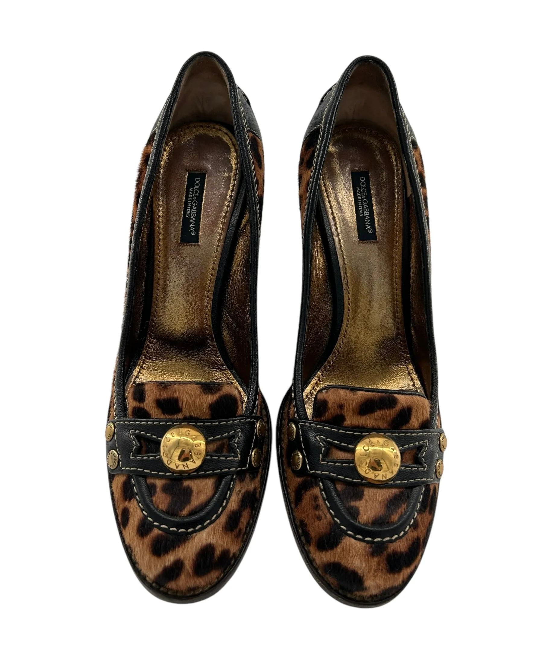 Dolce & Gabbana 2000s Leopard Print Pony Hair Pumps, size 39