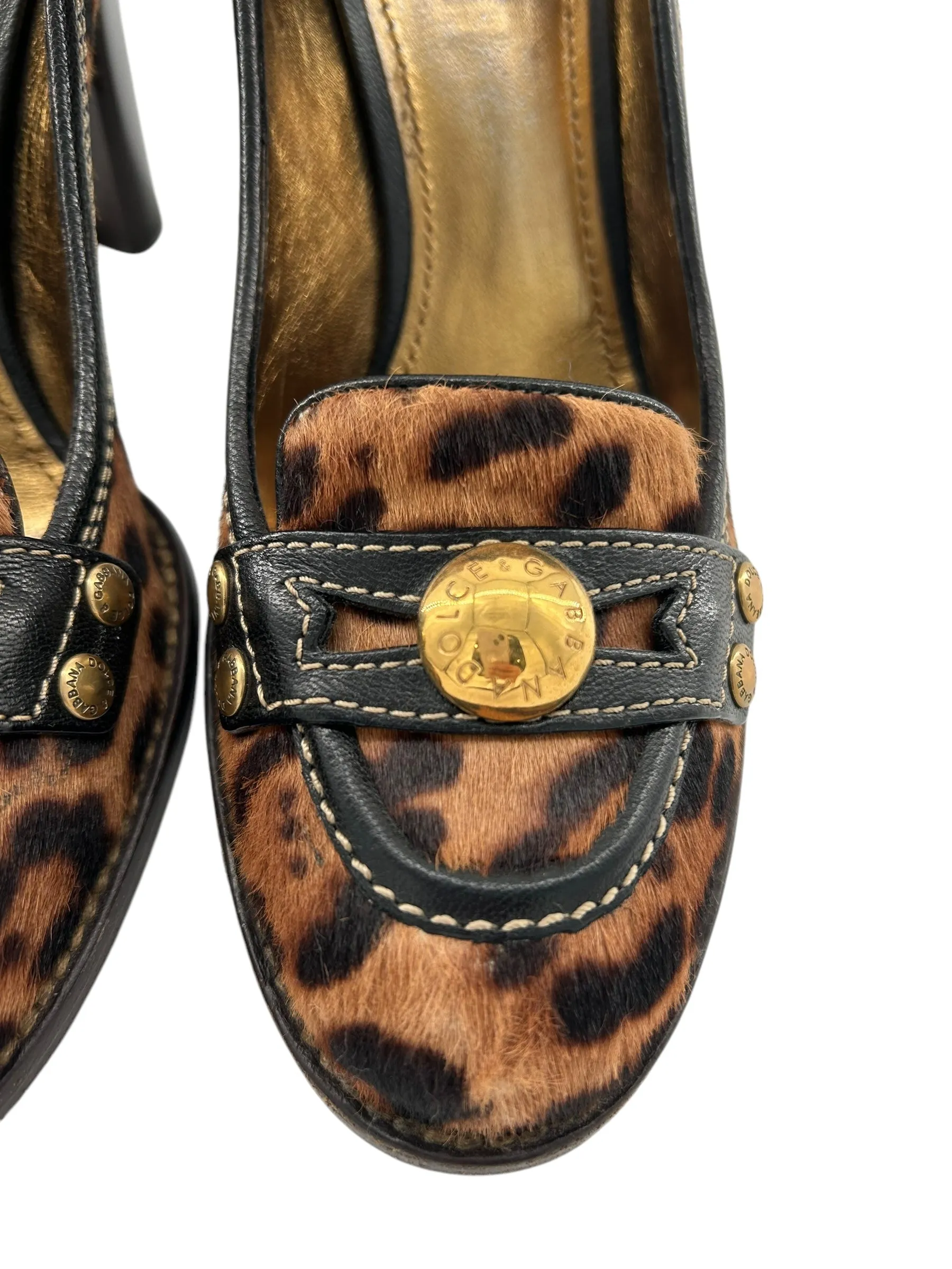 Dolce & Gabbana 2000s Leopard Print Pony Hair Pumps, size 39