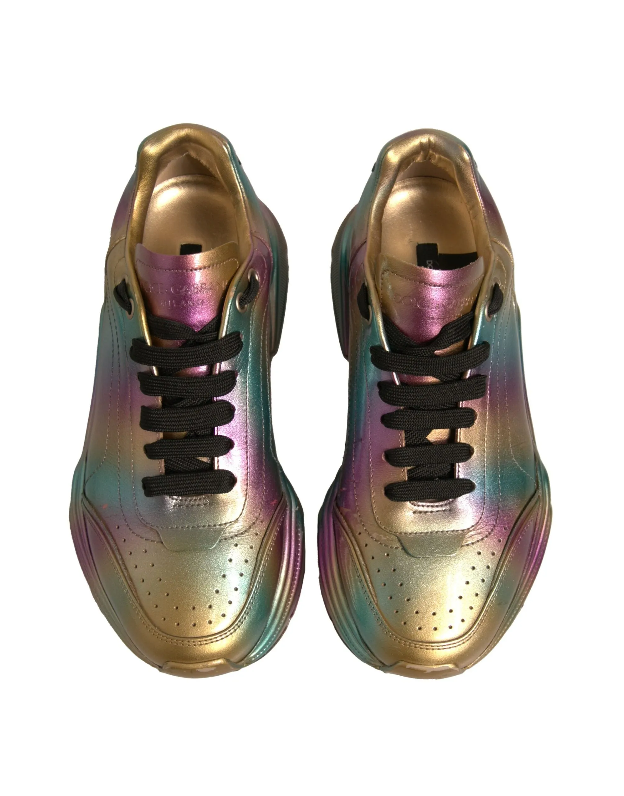 Dolce&Gabbana DAYMASTER Women Multicolor Sneakers Leather Trainer Shoes Sz EU 39