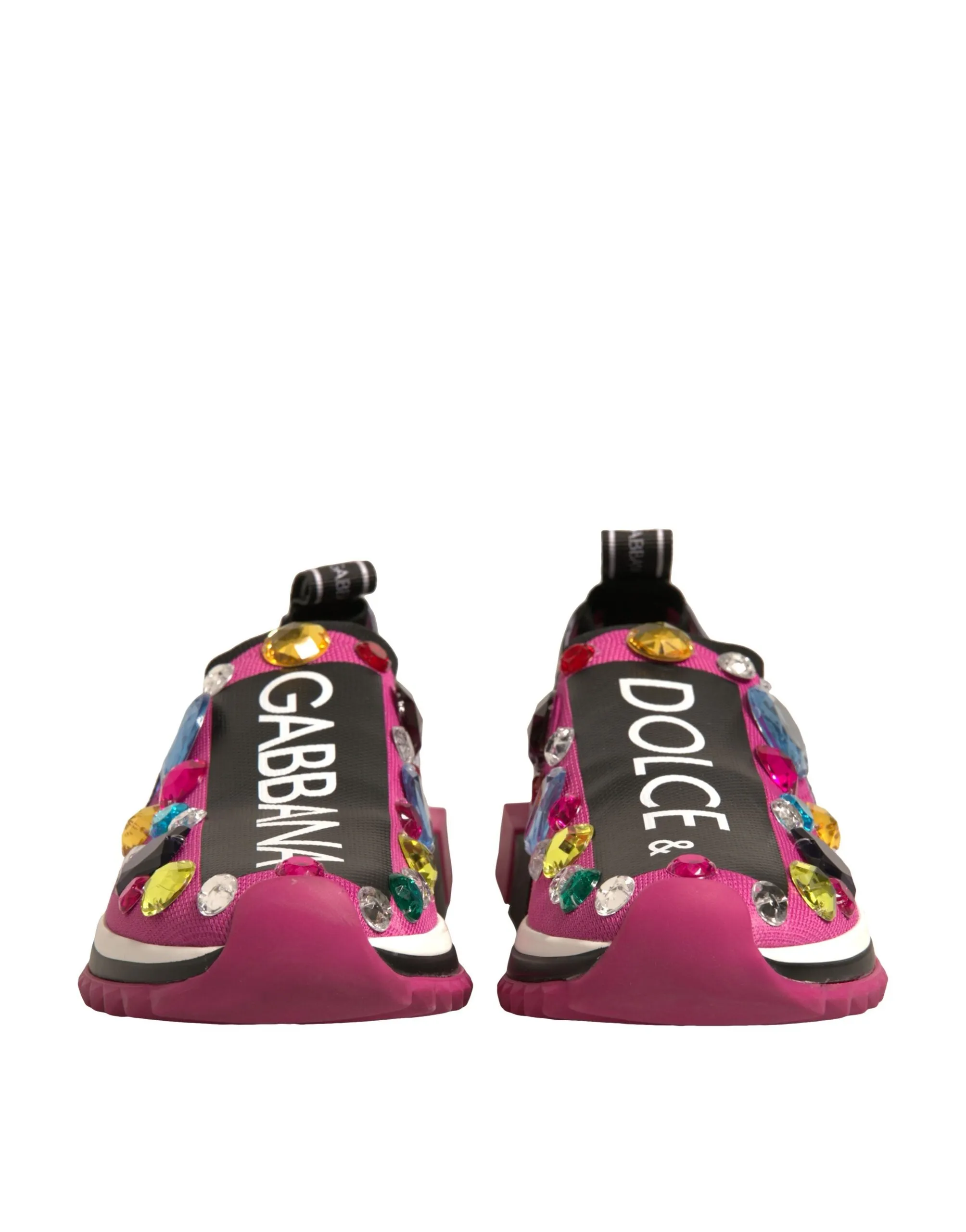 Dolce&Gabbana Sorrento Women Pink Sneakers Nylon Crystals Trainer Shoes EUR 37.5