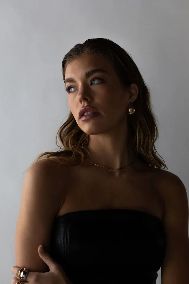 DOME DROP EARRINGS - GOLD