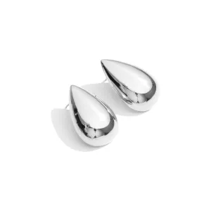DOME DROP EARRINGS - SILVER
