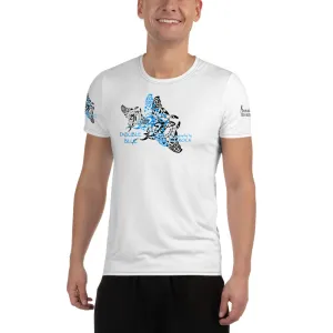 Double Blue Tattoo All-Over Print Men's Athletic T-shirt