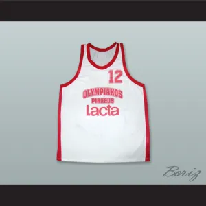 Dragan Tarlac 12 Olympiacos Piraeus BC White Basketball Jersey