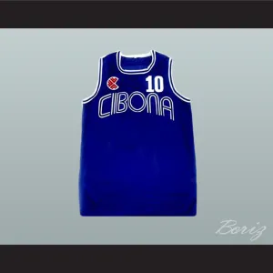 Drazen Petrovic 10 Cibona Blue Basketball Jersey