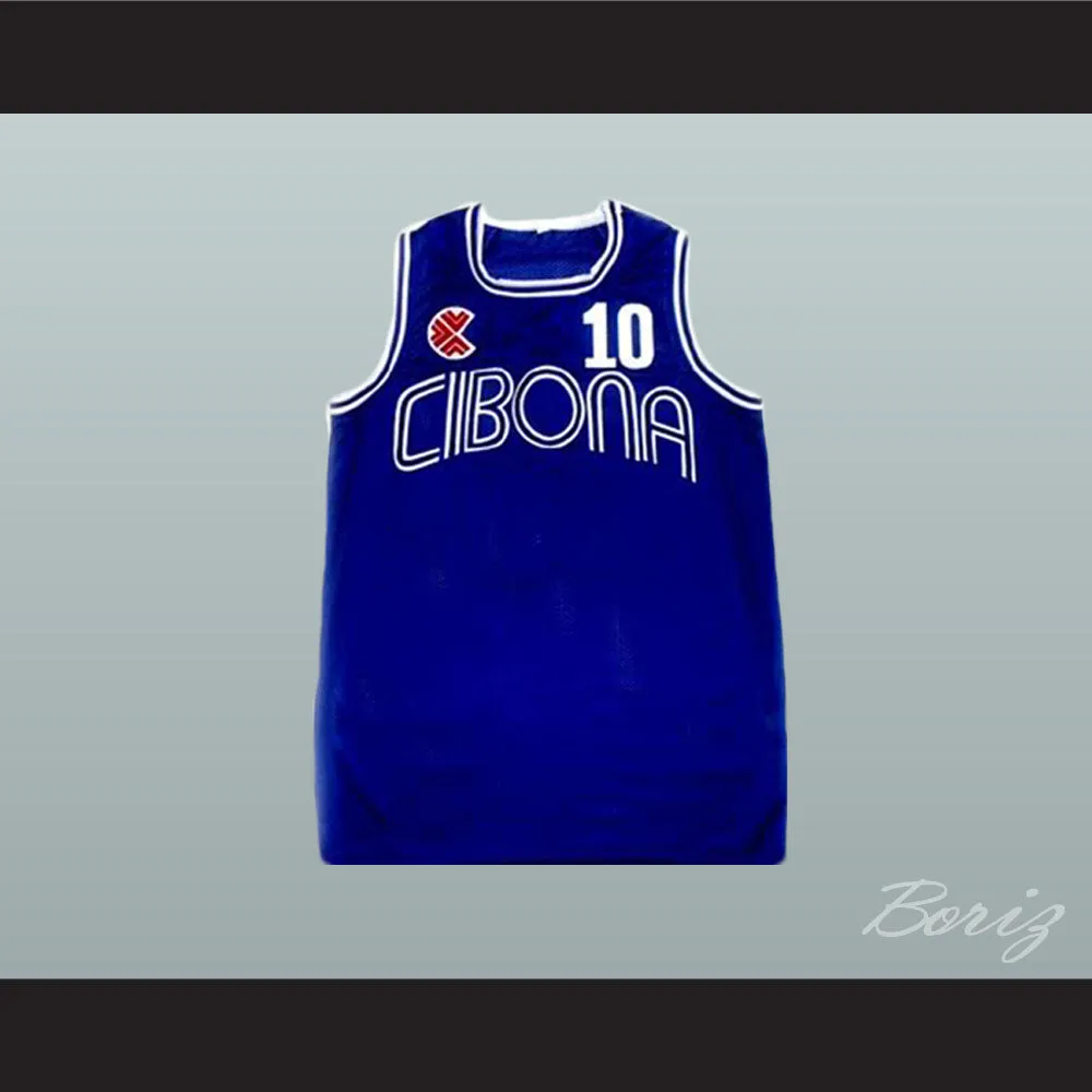 Drazen Petrovic 10 Cibona Blue Basketball Jersey