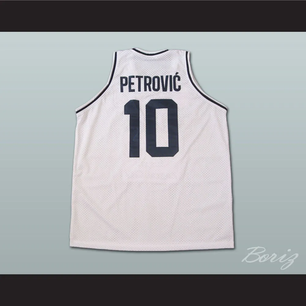 Drazen Petrovic 10 KK Cibona White Basketball Jersey