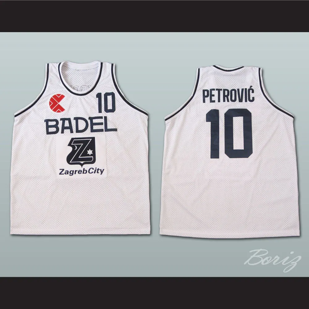 Drazen Petrovic 10 KK Cibona White Basketball Jersey