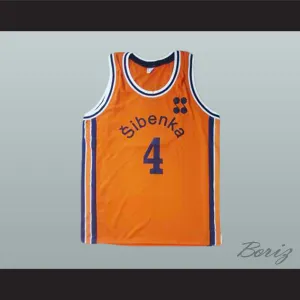 Drazen Petrovic 4 Retro European Orange Basketball Jersey