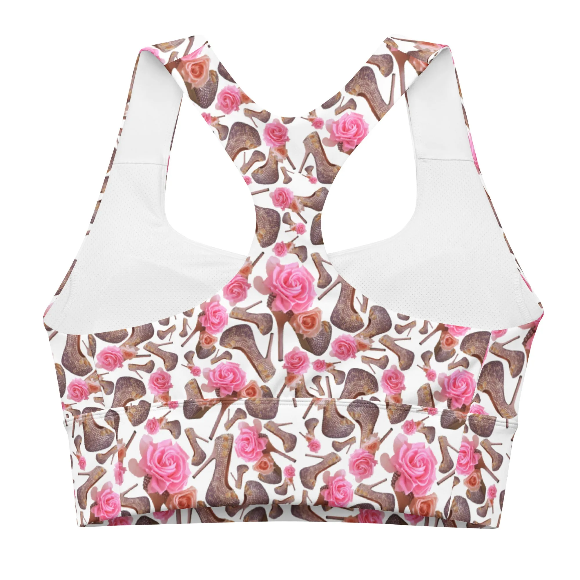 Dreamy Longline sports bra 'Rose pink flower'
