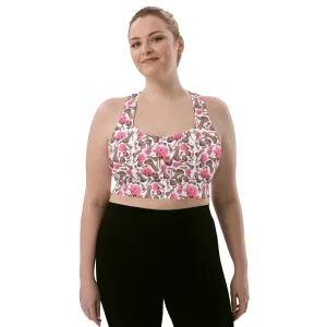 Dreamy Longline sports bra 'Rose pink flower'