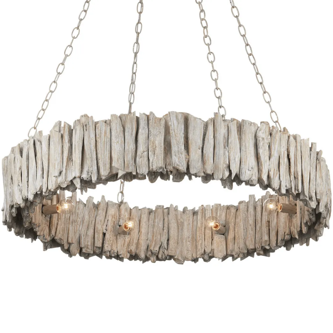 Driftwood Whitewash Ring Chandelier