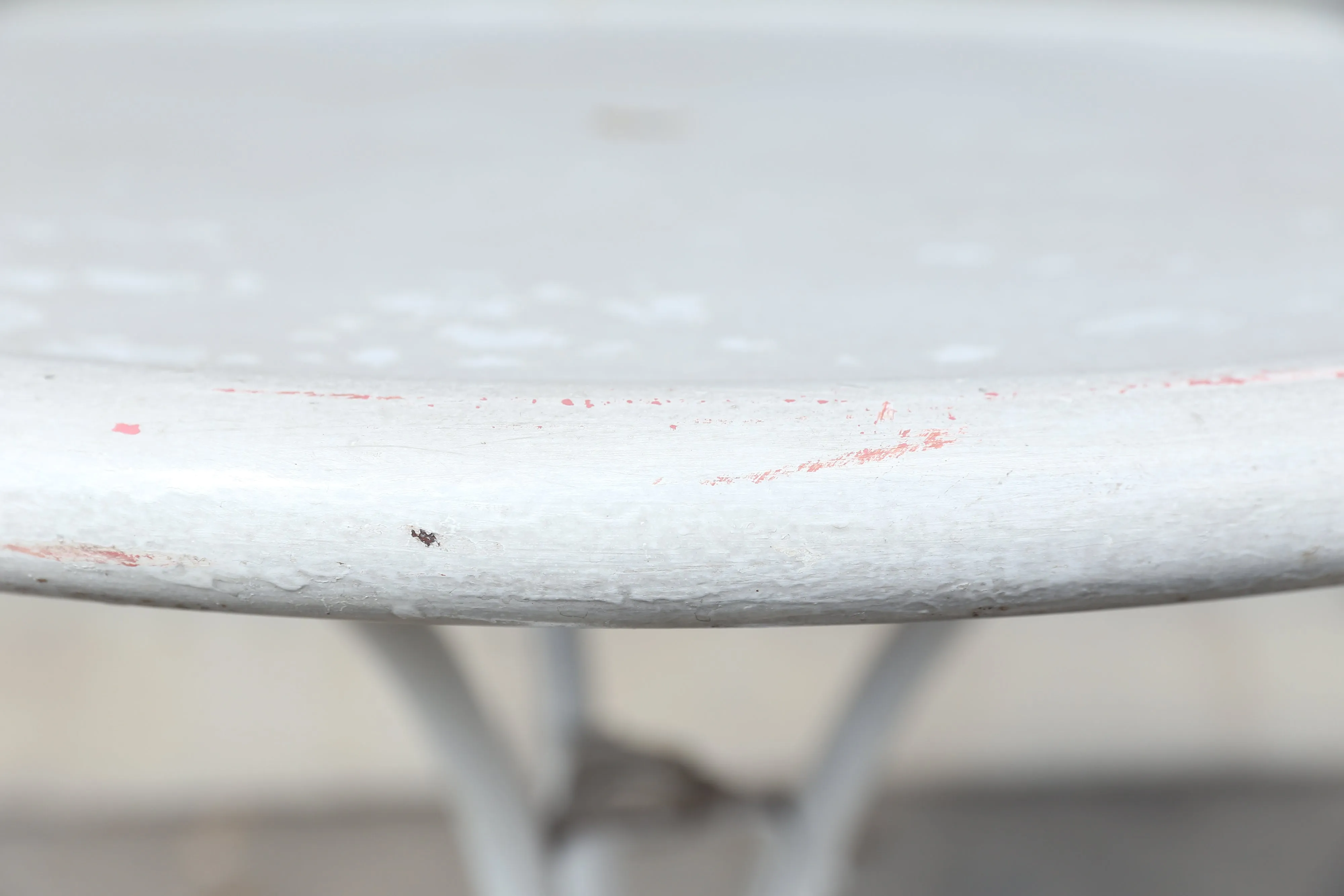 Early 20th Century Painted White Metal Outdoor Garden Patio Table