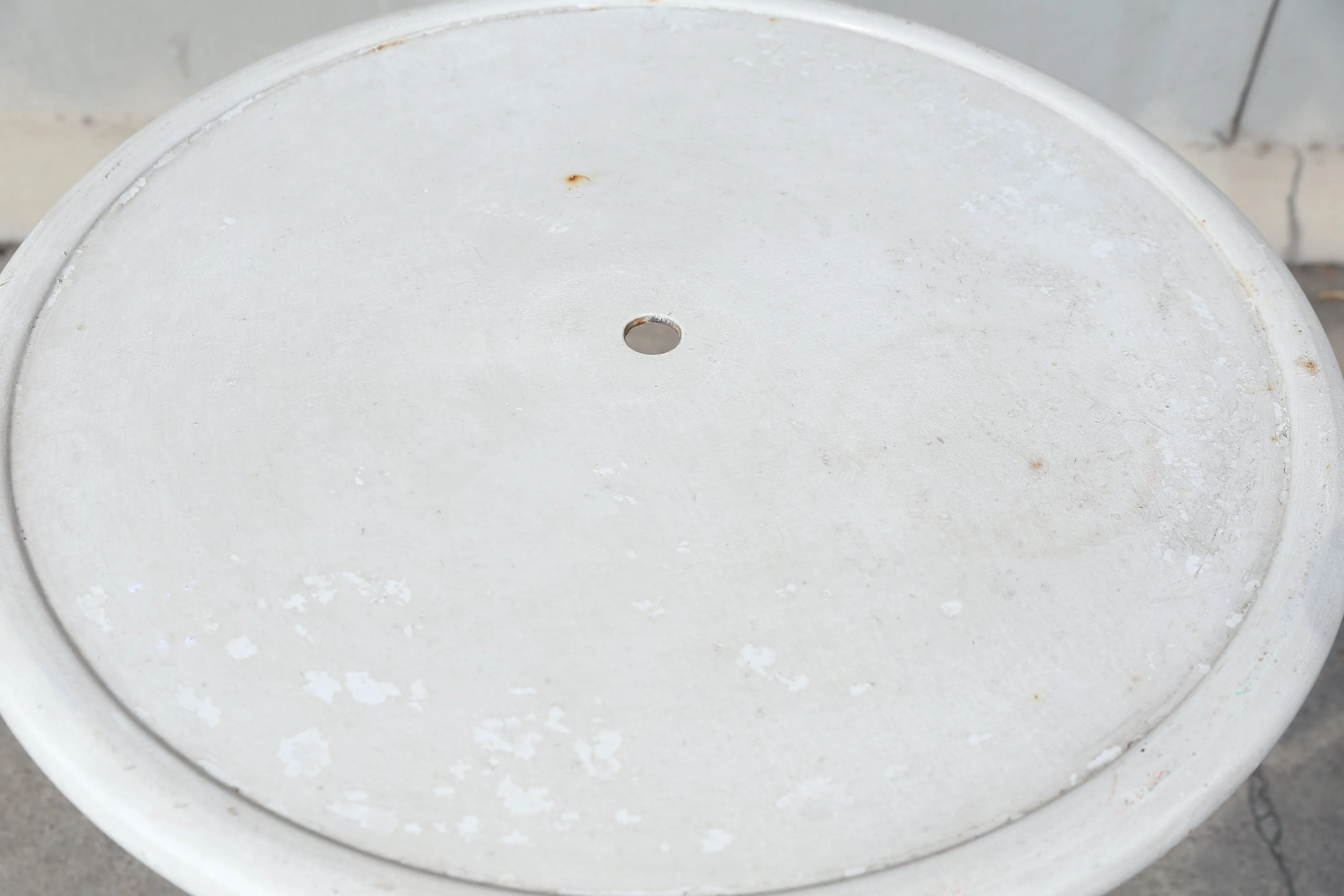 Early 20th Century Painted White Metal Outdoor Garden Patio Table