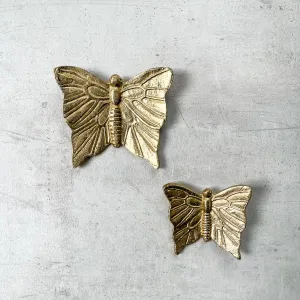 Edit House & Home-Home Artisan Cassandra Metal Butterfly Wall Sculpture (Gold)  Set of 2
