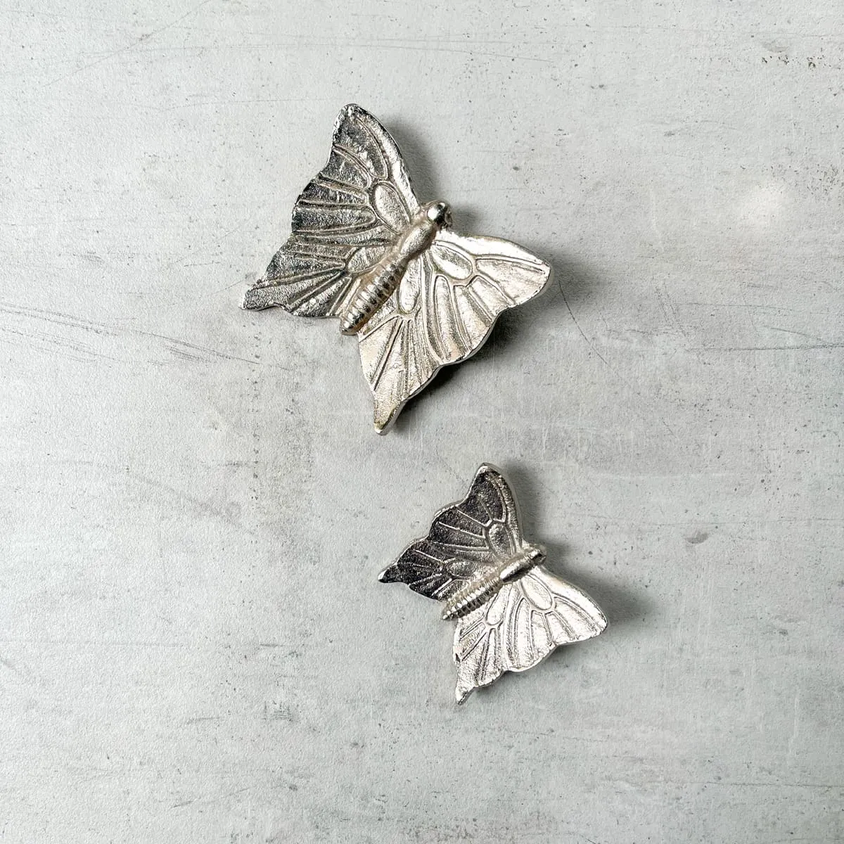 Edit House & Home-Home Artisan Cassandra Metal Butterfly Wall Sculpture (Silver)  Set of 2