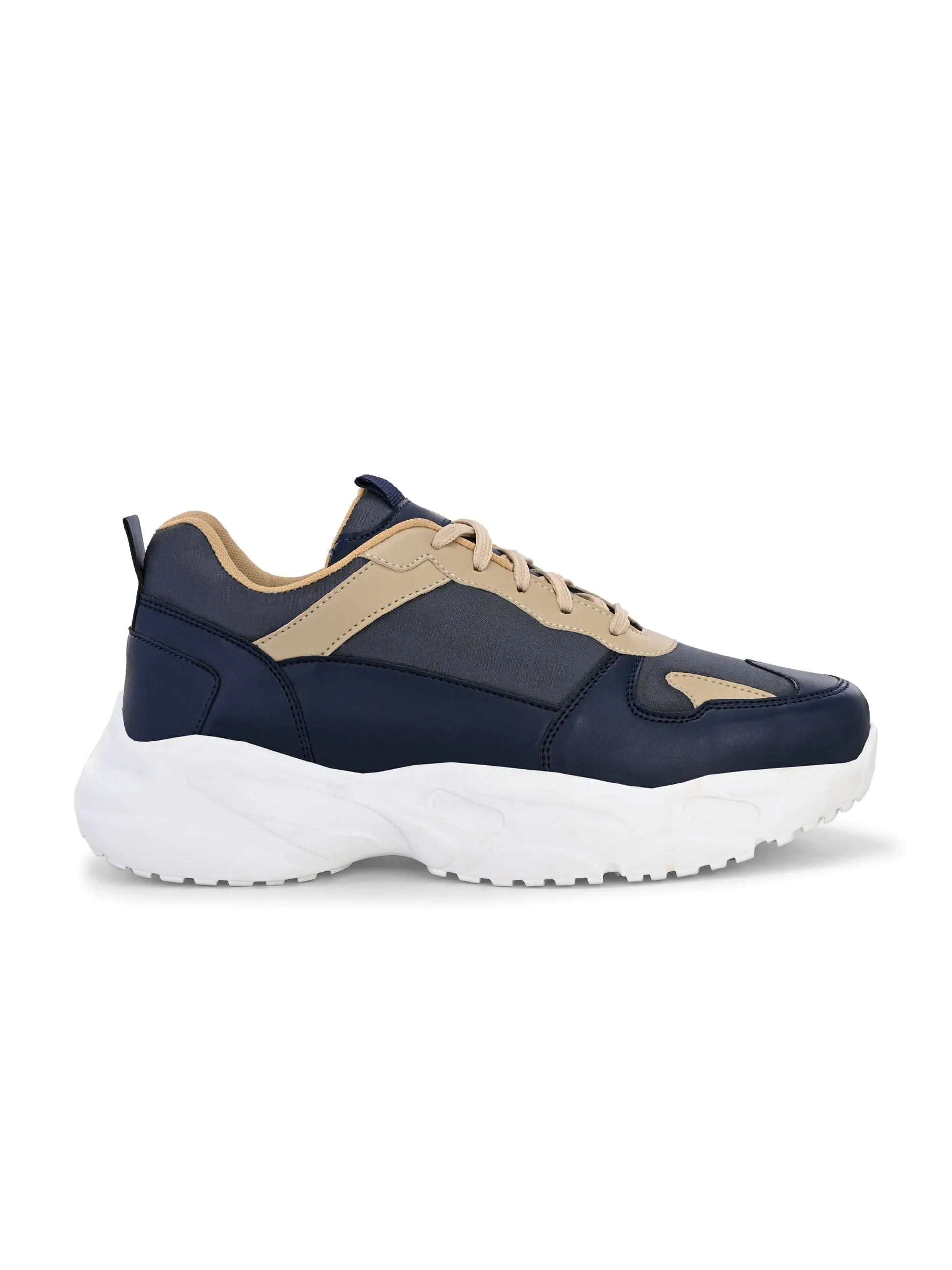 EL PASO Men Blue Faux Leather Casual Lace Up Sneakers