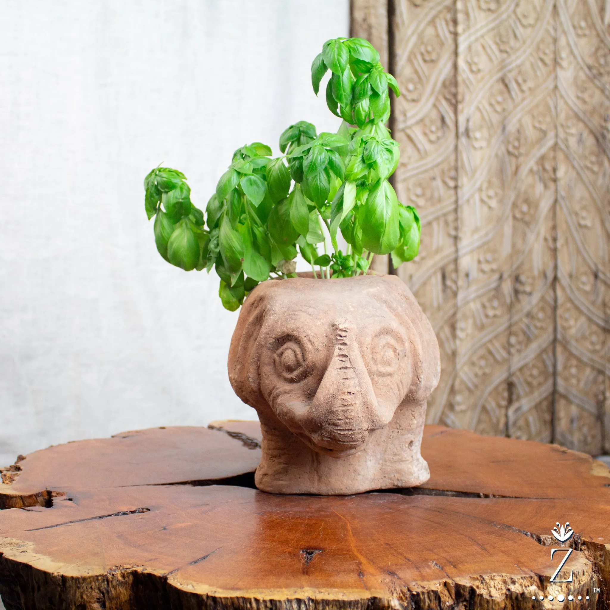 Elephant Planter, Vintage Terracotta Pot