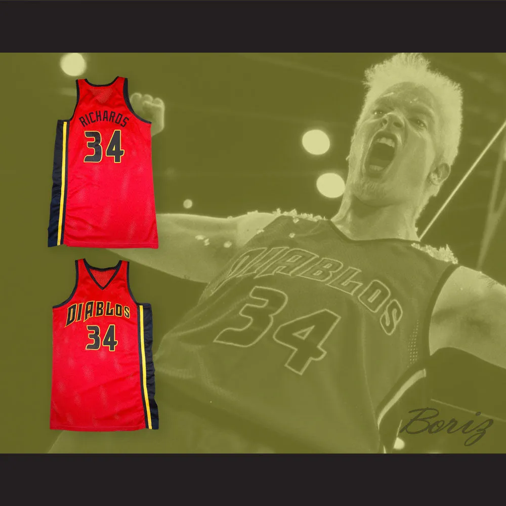 Elliot Richards 34 Diablos Basketball Jersey Bedazzled