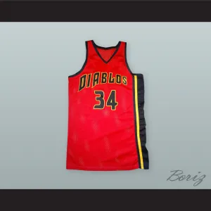 Elliot Richards 34 Diablos Basketball Jersey Bedazzled