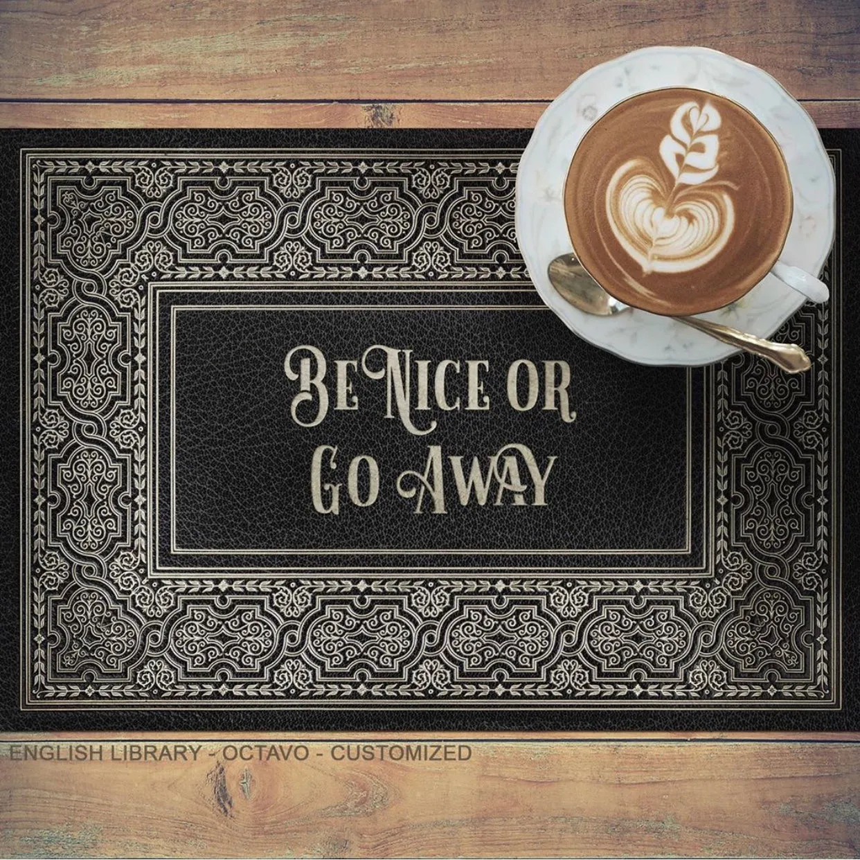 English Library "Octavo" Customized Vinyl Mat - Spicher & Co.